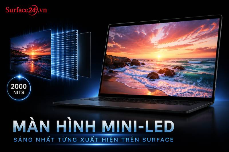 M&agrave;n h&igrave;nh Mini-LED s&aacute;ng nhất từng xuất hiện tr&ecirc;n Surface
